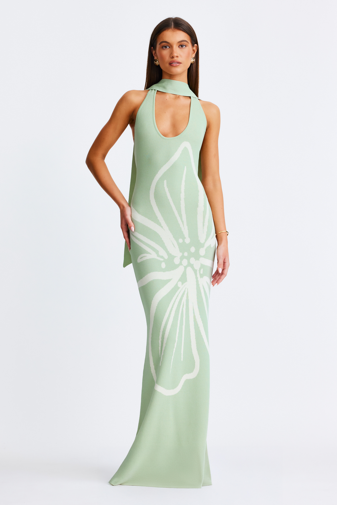 Jemima Halterneck Maxi Dress Sage – foto 5
